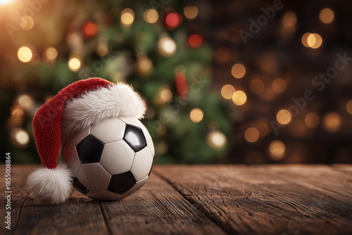 Football with santa hat
