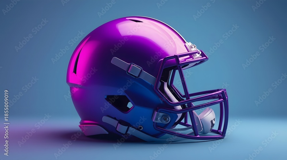 Fototapeta premium Purple American Football Helmet Modern Sport Gear