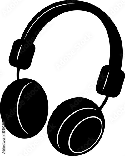 Side View of Headphones silhouette vector illustration