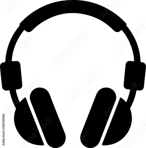 Side View of Headphones silhouette vector illustration