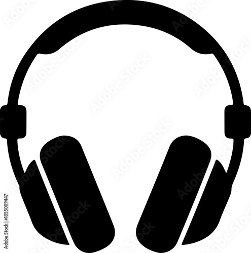 Side View of Headphones silhouette vector illustration