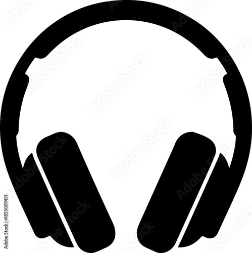 Side View of Headphones silhouette vector illustration