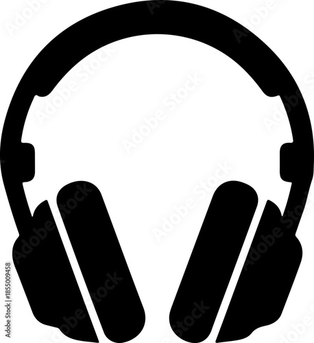 Side View of Headphones silhouette vector illustration