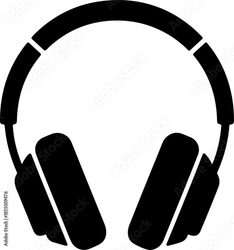 Side View of Headphones silhouette vector illustration