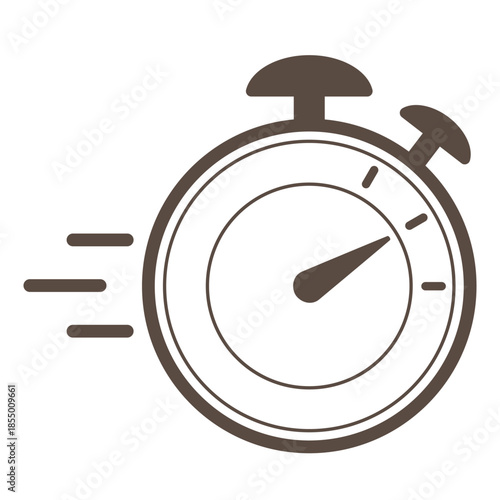 Timer icon in solid style isolated on transparent background. Time management, countdown, deadline, alarm, productivity and scheduling concept. Simple modern symbol apps, web, sport, cooking designs.