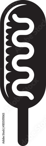Corn Dog Silhouette Icon