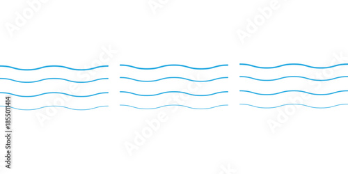 Line waves set. Water Waves illustration. Blue waves vector icon set. Water logo. Waves collection