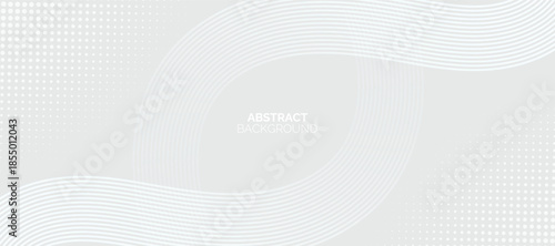 Abstract grey background with glowing lines pattern. Modern shiny grey stripes. Geometric linear design elements. Futuristic technology concept