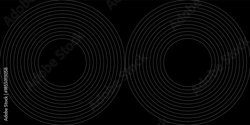 Grey abstract curved wavy lines on black background. Black background with line curve design. Blurred black silk fabric.