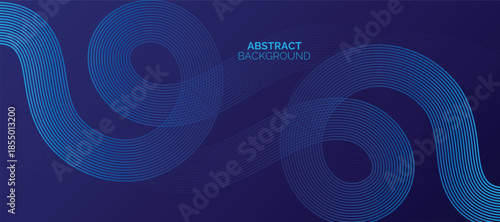 Abstract glowing lines on blue background. Geometric stripe line art design. Modern blue lines. Futuristic technology concept. Suit for business, poster, brochure, corporate, website