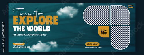 Time to Explore the World: Professional Travel Flyer and Social Media Kit,
Modern Travel Package Flyer & Social Media Post Design with 35% Discount.
Corporate Travel Agency Flyer and Square.