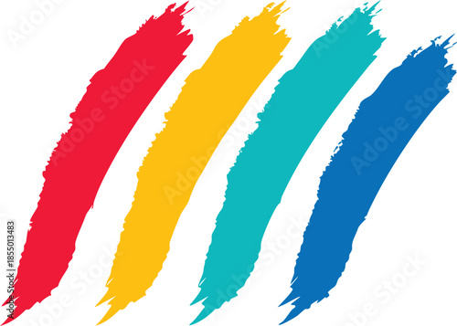Vibrant multicolored brush strokes vector illustration dynamic abstract design scalable eps
