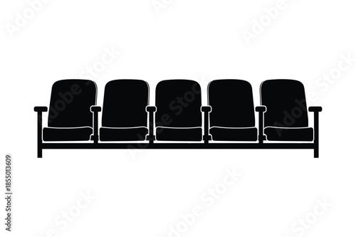 Stadium seating arrangement silhouette vector for sports arena architecture illustration