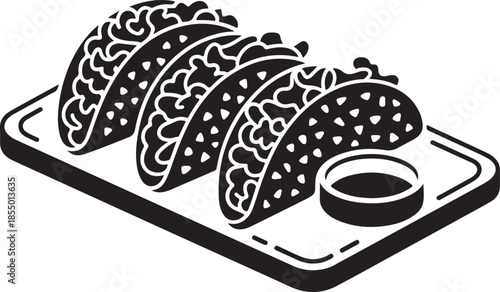 Gyoza Japanese Food Silhouette Icon