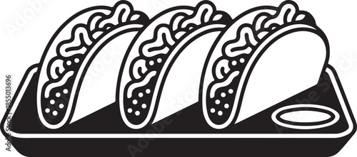 Gyoza Japanese Food Silhouette Icon