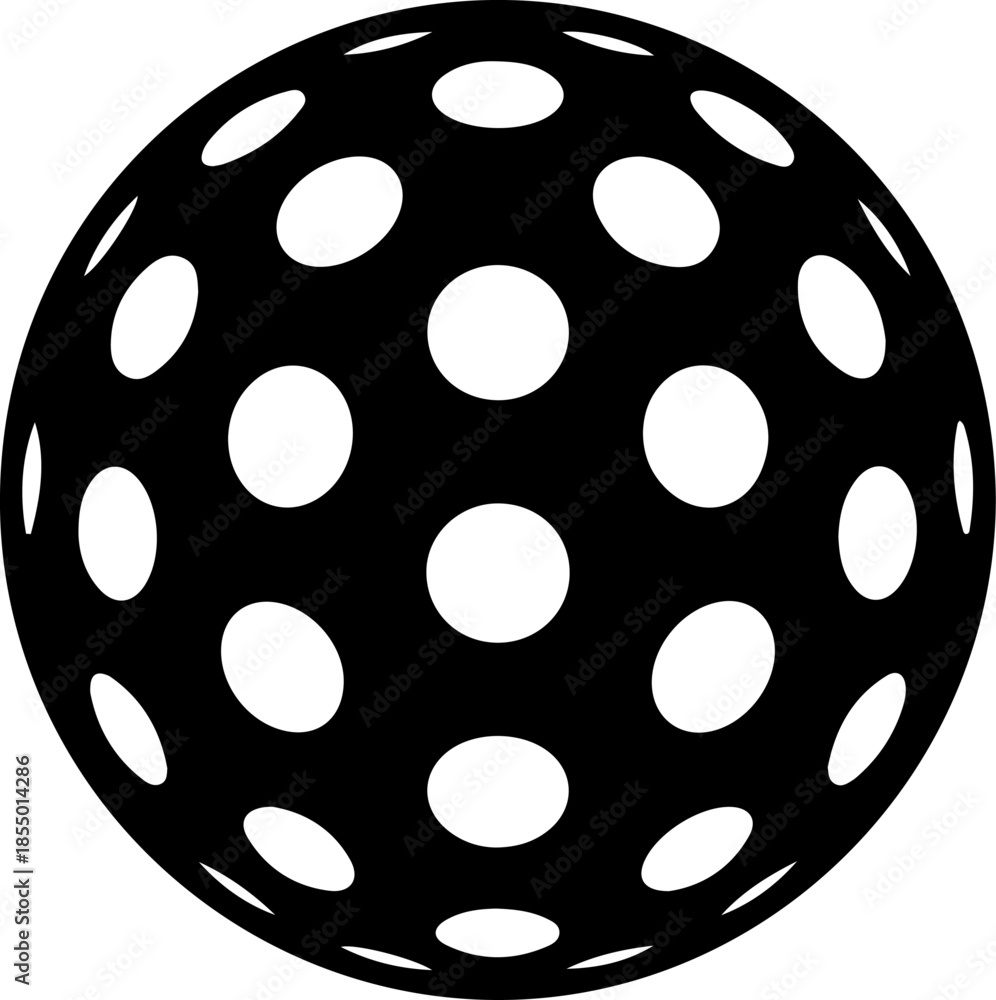 Fototapeta premium Pickle ball Sport Ball icon silhouette vector illustration