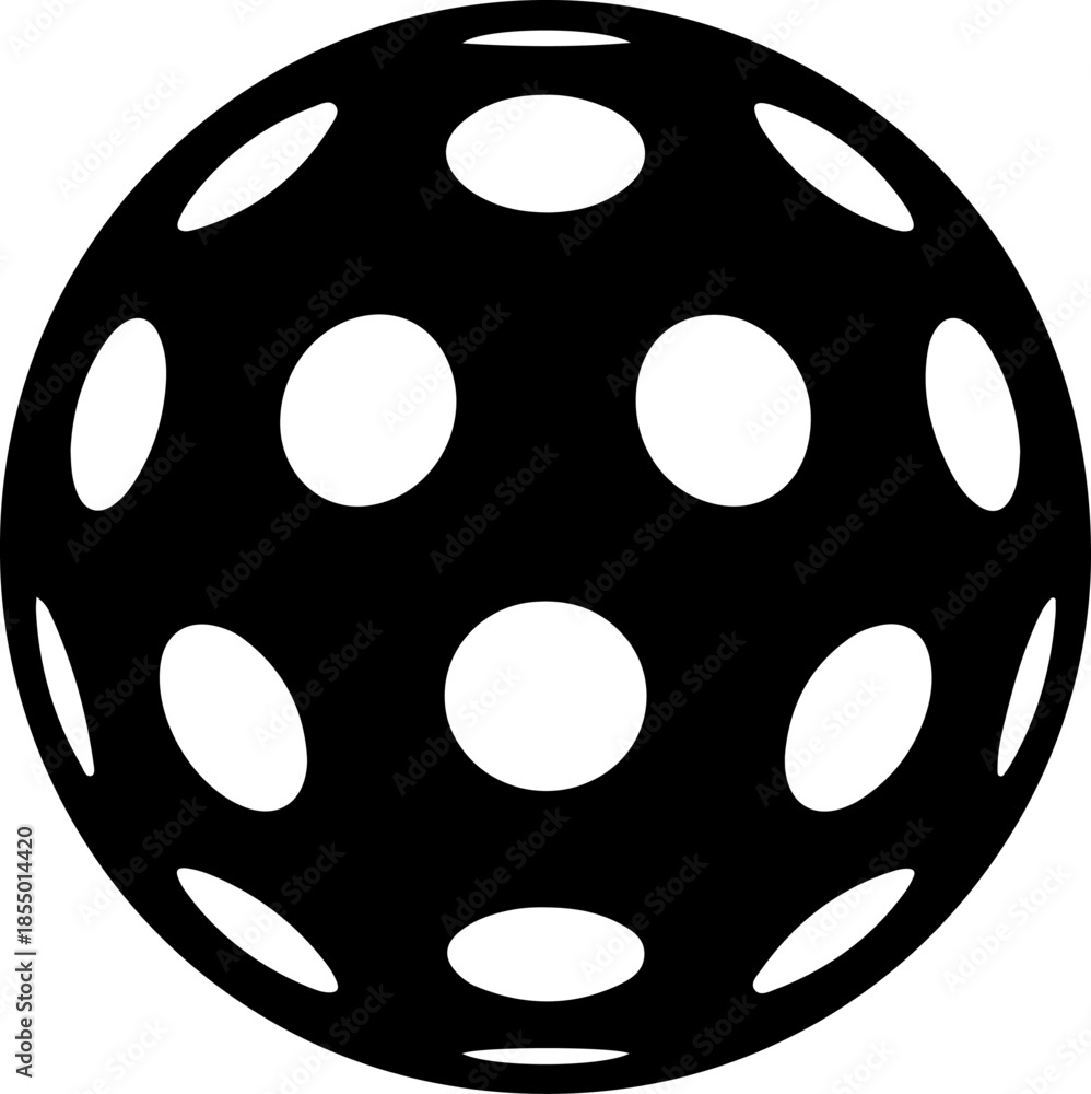 Fototapeta premium Pickle ball Sport Ball icon silhouette vector illustration