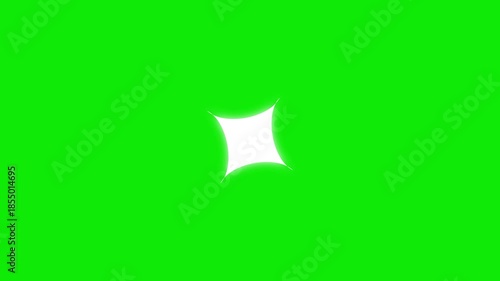Twinkling star glitter sparkle animation with white cartoon doodle stars blinking softly flat vector style glowing shine effect on green screen background seamless 4K loop