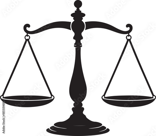 Justice scales silhouette balanced