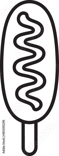 Minimalist corn dog street food vector icon