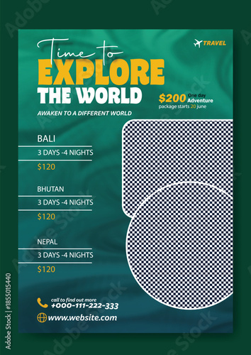 Time to Explore the World: Professional Travel Flyer and Social Media Kit,
Modern Travel Package Flyer & Social Media Post Design with 35% Discount.
Corporate Travel Agency Flyer and Square.