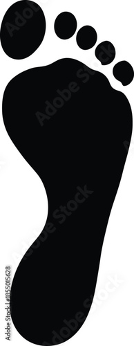 Black vector silhouette of a woman's body profile and foot print on white background for fashion beauty illustration and mannequin figure art design
