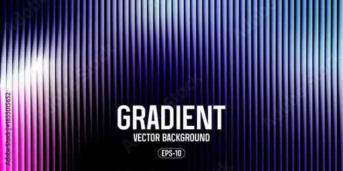 Dark Vertical Glass Grooves with Blurred Violet and Navy Gradient, Subtle White Haze and Optical Depth, Modern Elegant Abstract Cover Background, Vector Illustration