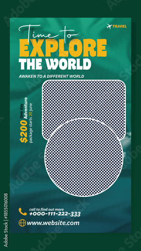 Time to Explore the World: Professional Travel Flyer and Social Media Kit,
Modern Travel Package Flyer & Social Media Post Design with 35% Discount.
Corporate Travel Agency Flyer and Square.