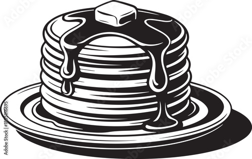 Pancakes icon clean simple silhouette