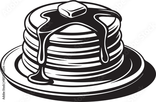 Pancakes icon clean simple silhouette
