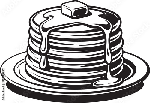 Pancakes icon clean simple silhouette