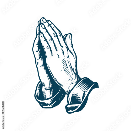 Praying Hands Gesture of Faith Design Illustration