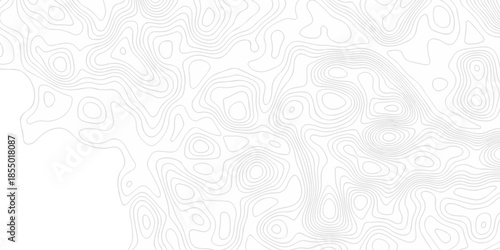 Modern paper white and black line  location discovery vector topo map design. White background with topographic world grid wave Topographic map geographic line texture.