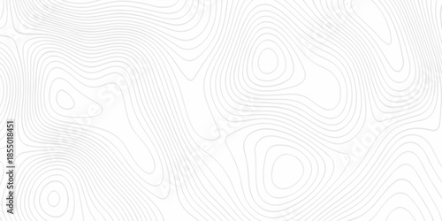 Modern paper white and black line  location discovery vector topo map design. White background with topographic world grid wave Topographic map geographic line texture.