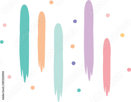 Modern painterly illustration of glowing pastel pens scalable vector eps graphics