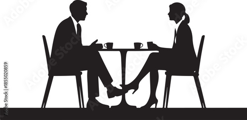 Silhouette of business conversation