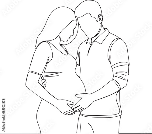 PriExpectant parents sharing a tender momentnt
