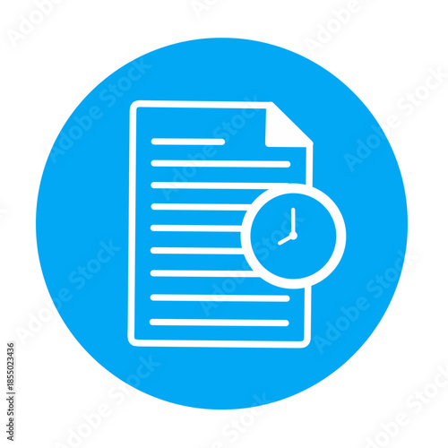 document time clock icon sign