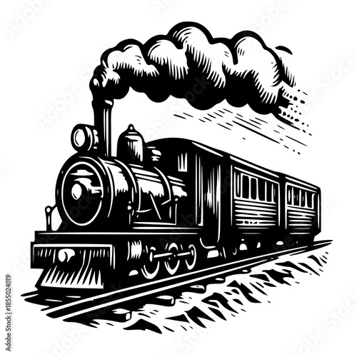 steam locomotive vector illustration , vector illustration of a , train , silhouette of a train 