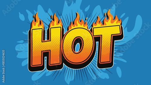 Fiery Hot Text Effect with Flames and Bold Typography.