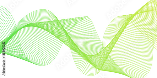 Digital green line blend wave flow wave creative web smoke. isolated minimal paper glowing. swoosh dynamic energy sound tech flowing element smooth line texture background.
