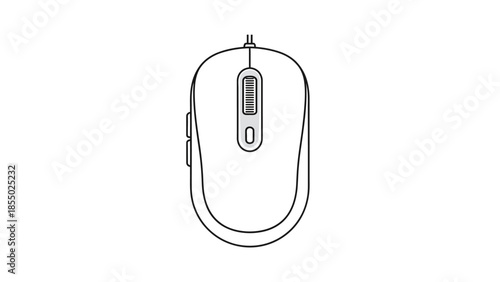 Computer accessory icon, top view of a simple computer mouse outline