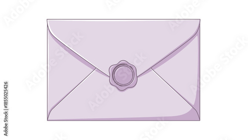 Closed envelope with wax seal, elegant communication and letter sending symbol