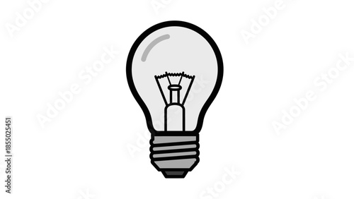 Bright Idea Inspiration Icon Simple Graphic Illustration of a Traditional Electric Light Bulb for Innovation and Concepts
