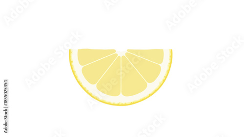 Vibrant Yellow Lemon Half Slice Isolated on White Background for Fresh Citrus Concepts and Healthy Beverage Designs