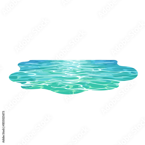 Serene turquoise water in the shape of a lake. 