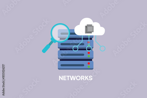 School subject networks. School Subject Concept. Colored flat vector illustration isolated