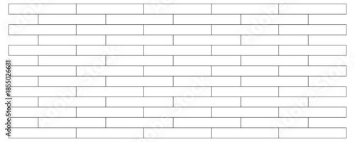Seamless Abstract Brick Wall Texture in Black and White Vector Illustration Style for Architectural and Graphic Design Use.