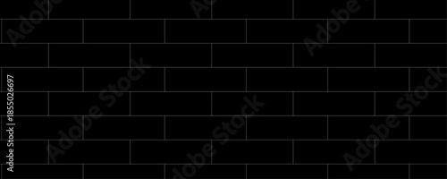 Seamless Abstract Brick Wall Texture in Black and White Vector Illustration Style for Architectural and Graphic Design Use.