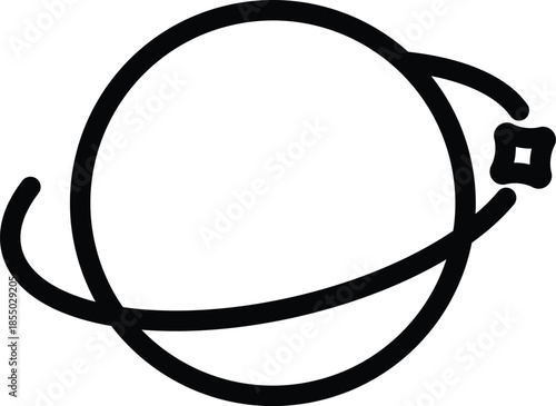 Simple planet icon with orbit